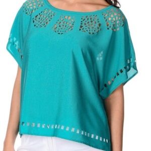 [Bar III] crop laser cut crop top